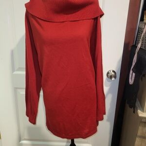 Lane Bryant Women's Cowl Neck Red Sweater
